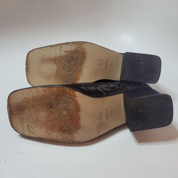 Italian Luc Matisse Patent Leather Croc Square Toe Lace Up Oxfords - Picture 3 of 13